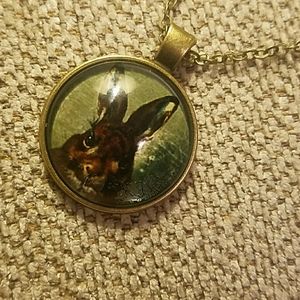 Rabbit Glass Pendant Necklace